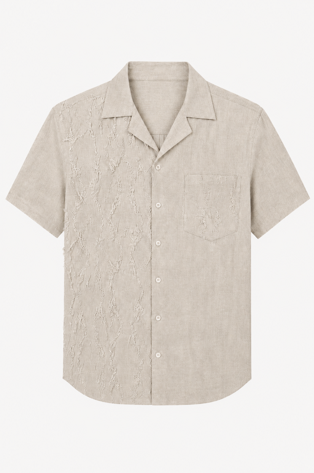 TEXTURED LINEN SHIRT — NATURAL