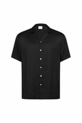 CAMP COLLAR  SHIRT VISCOSE - BLACK