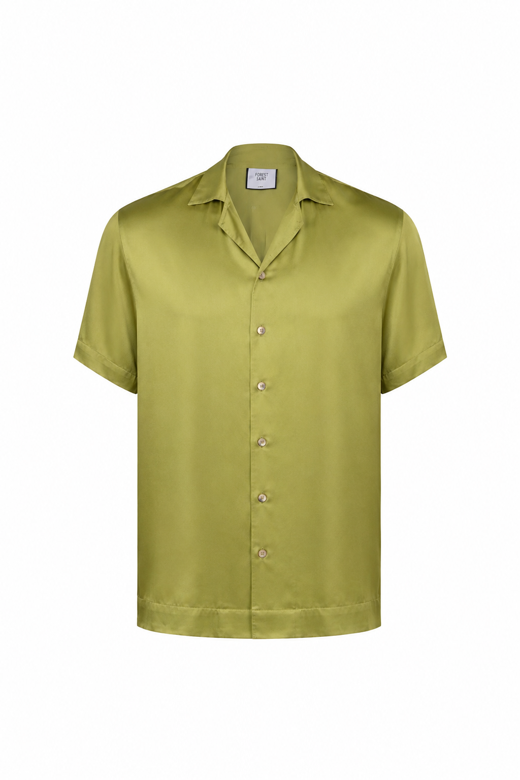 CAMP COLLAR  SHIRT VISCOSE - LIME