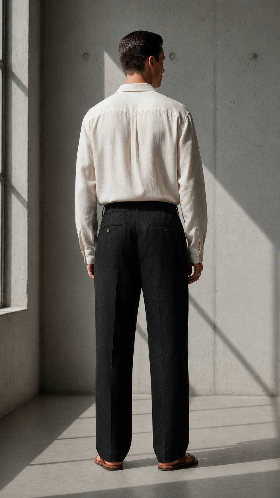 JACKSON LINEN TROUSERS — BLACK