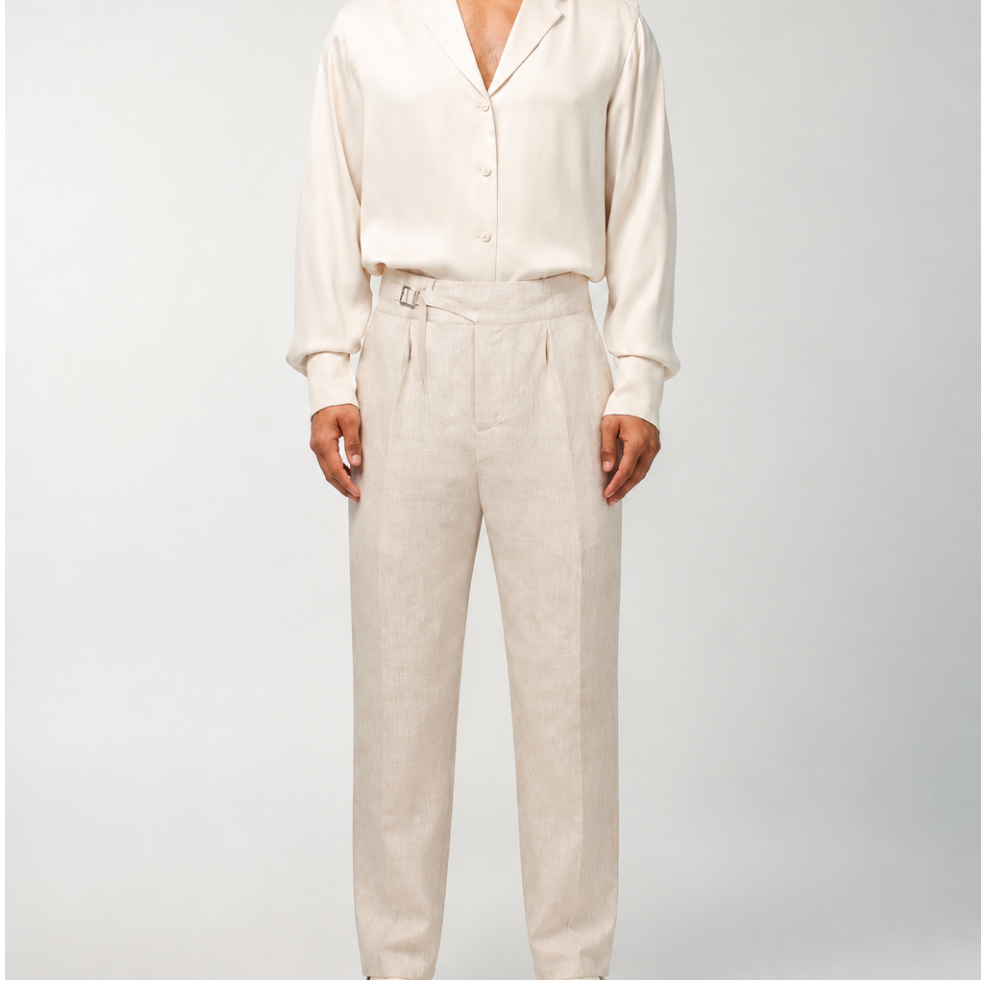 MARCUS LINEN TROUSERS — NATURAL