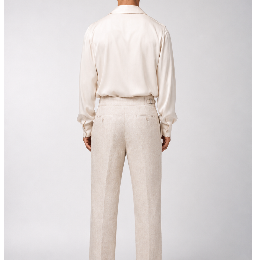 MARCUS LINEN TROUSERS — NATURAL