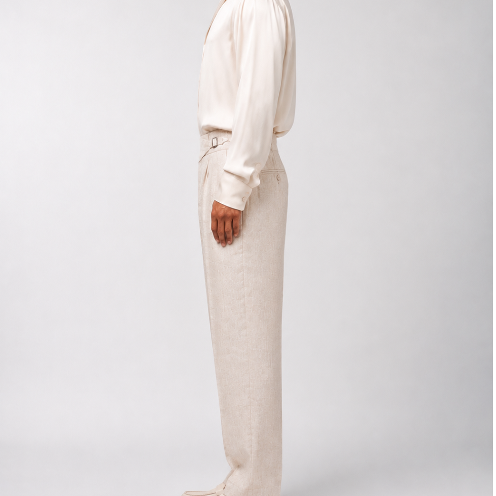 MARCUS LINEN TROUSERS — NATURAL