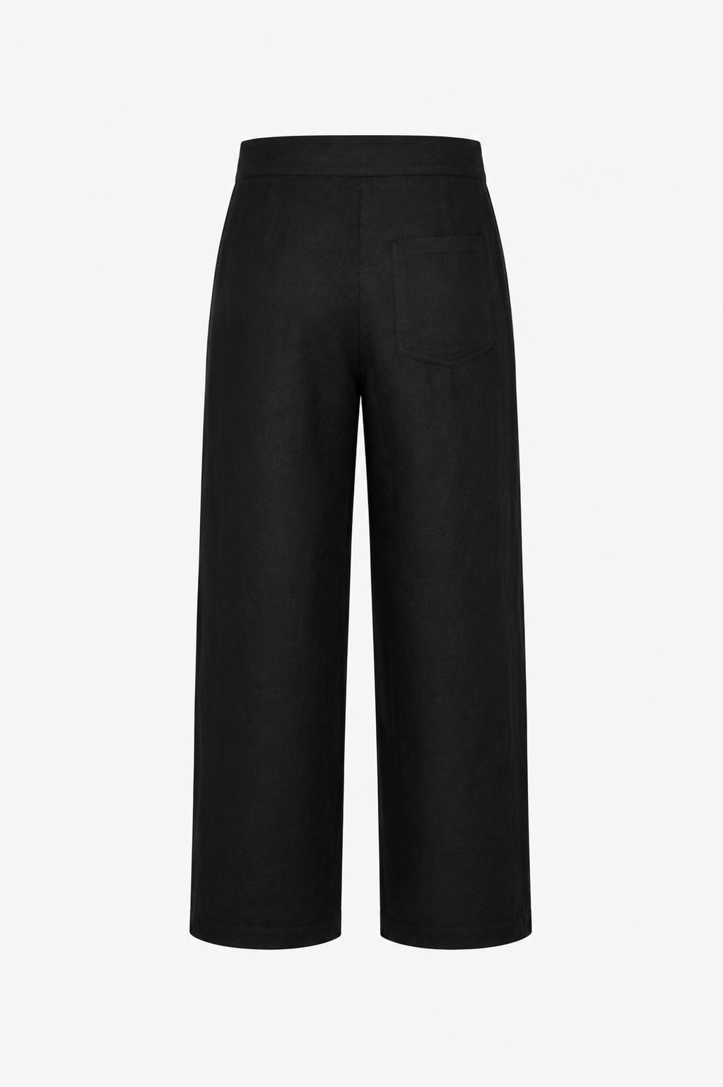 EDMUND SIDE TAB LINEN PANTS — BLACK