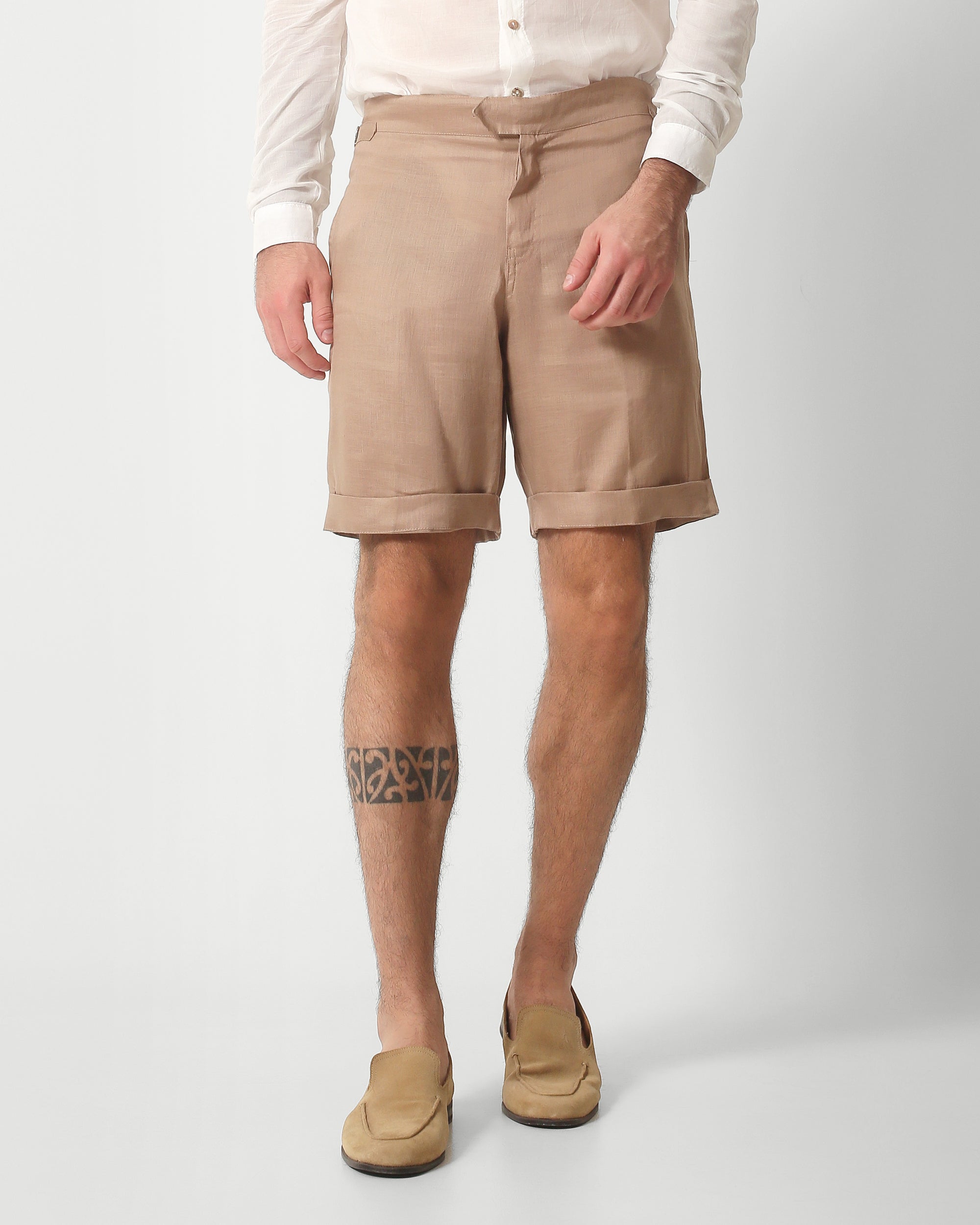 LINEN SIDE -TAB SHORTS