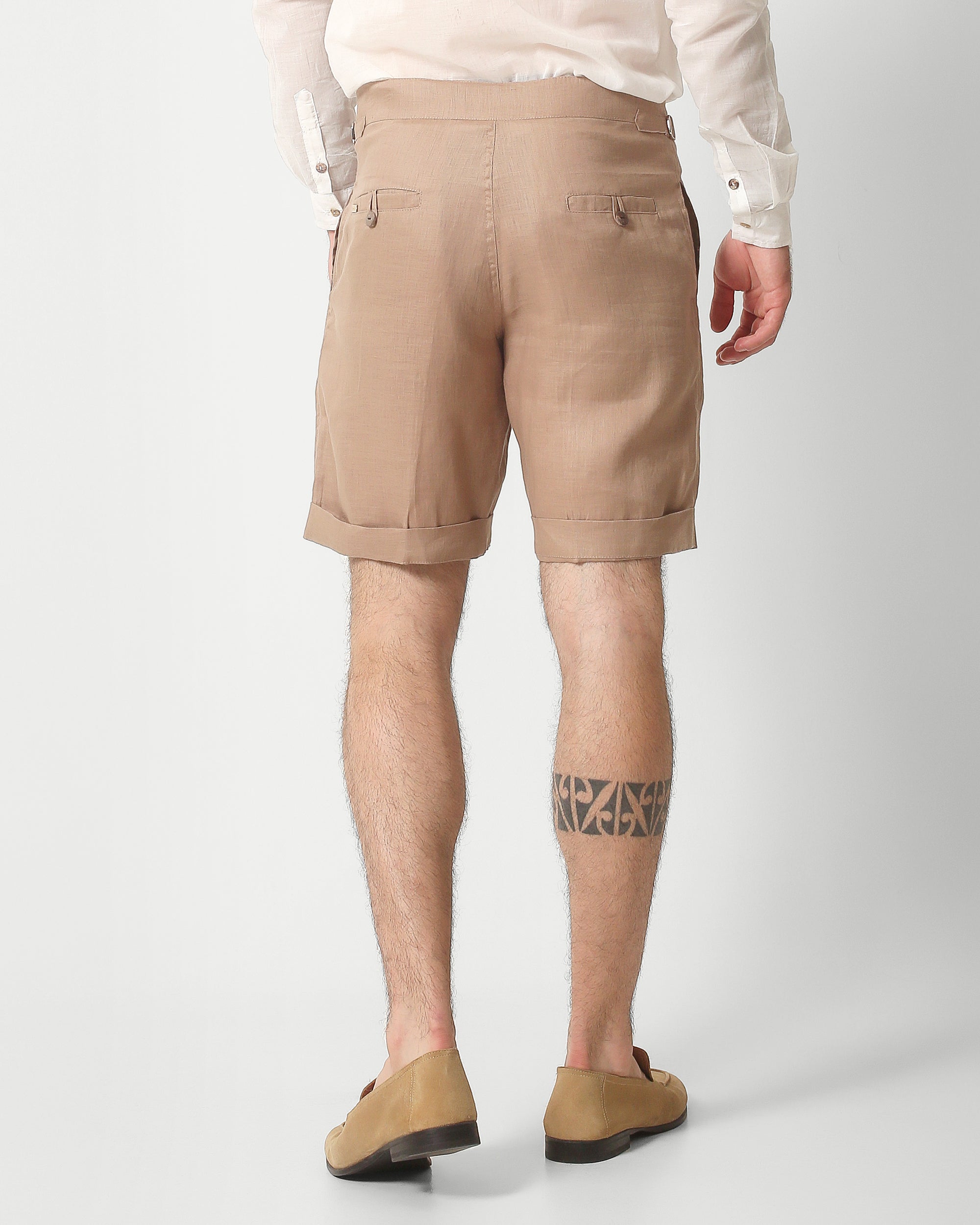 LINEN SIDE -TAB SHORTS