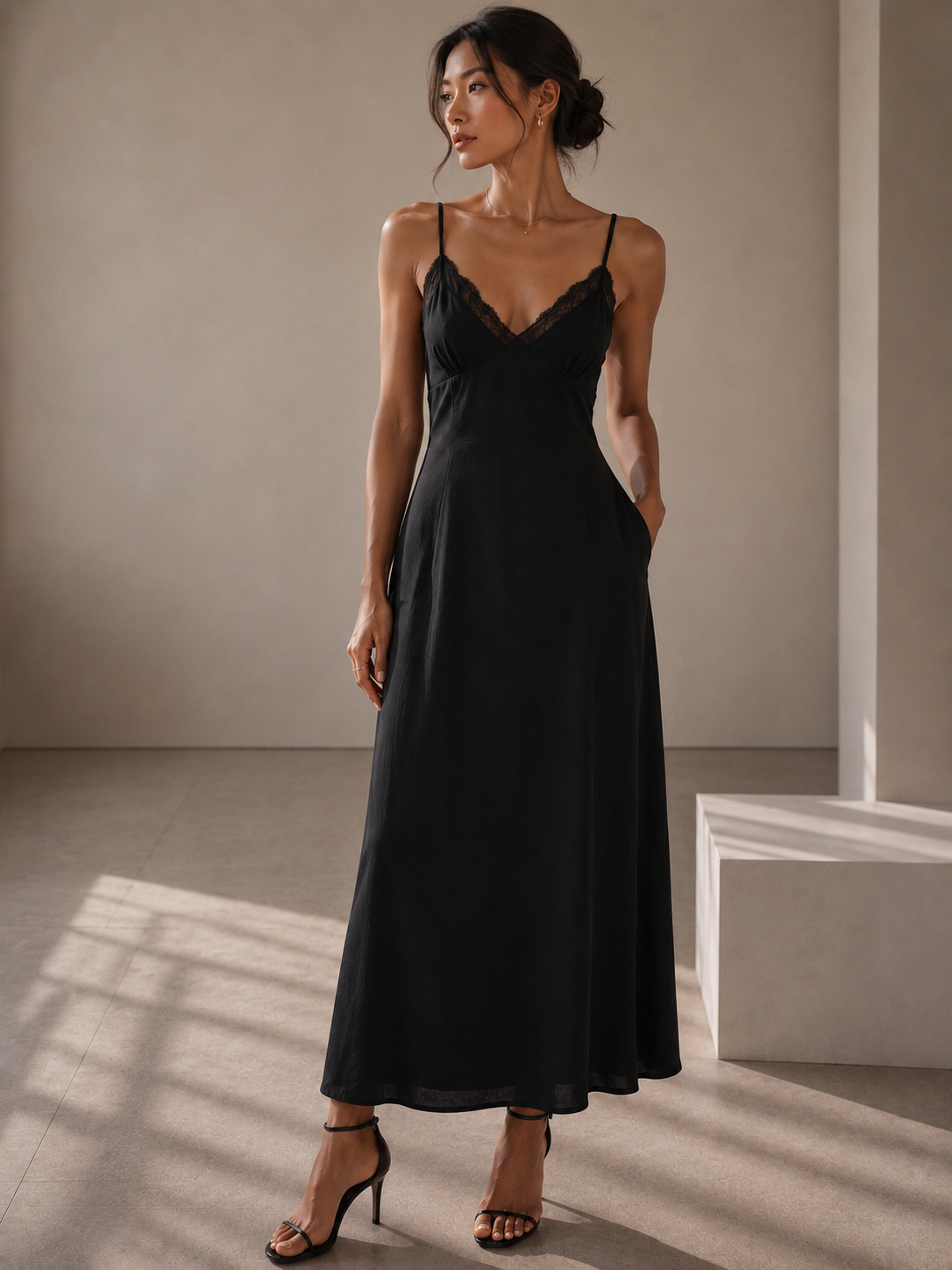 ELYSIA CRINKLE SLIP DRESS