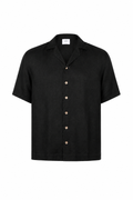 CAMP COLLAR  LINEN BLACK