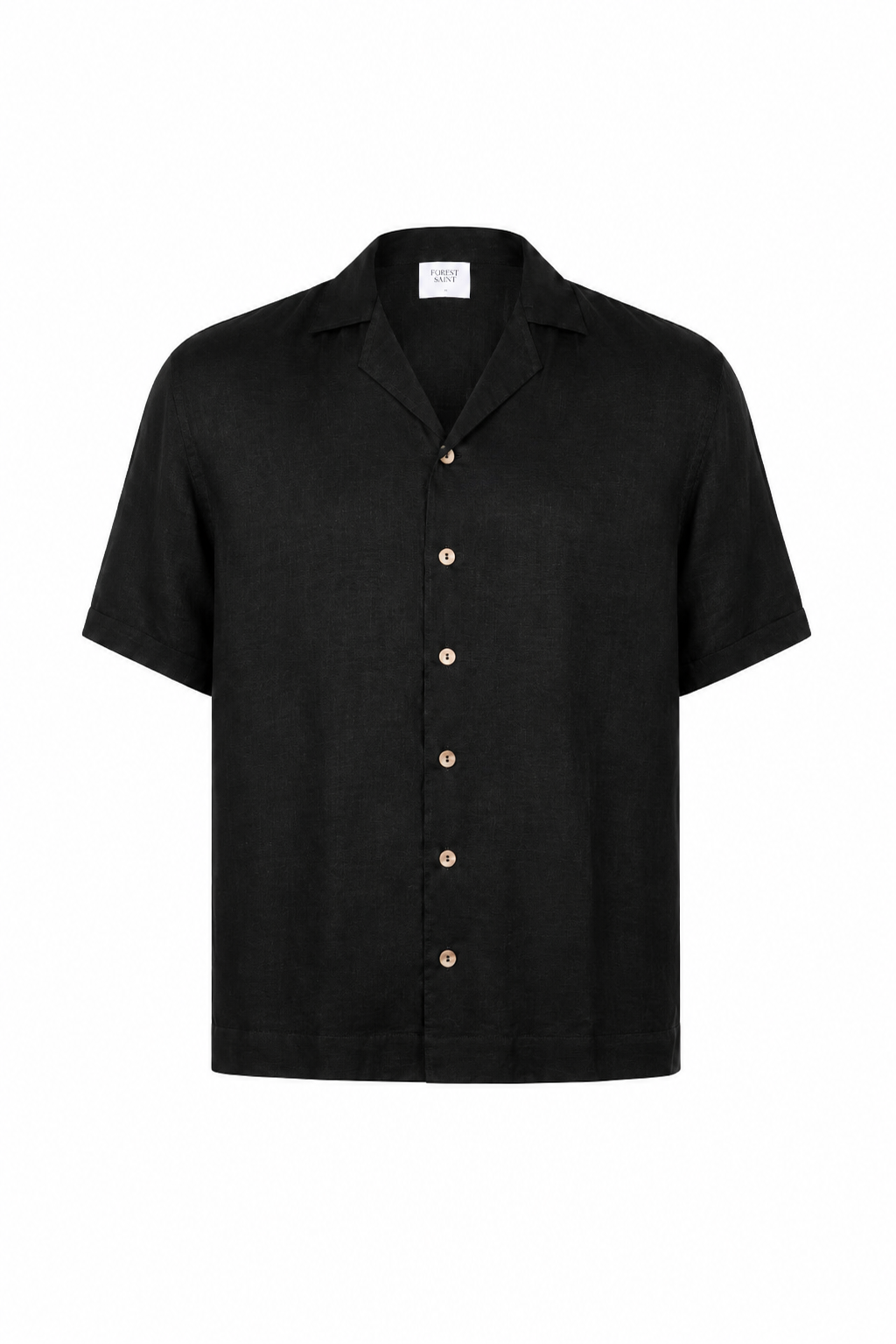 CAMP COLLAR  LINEN BLACK