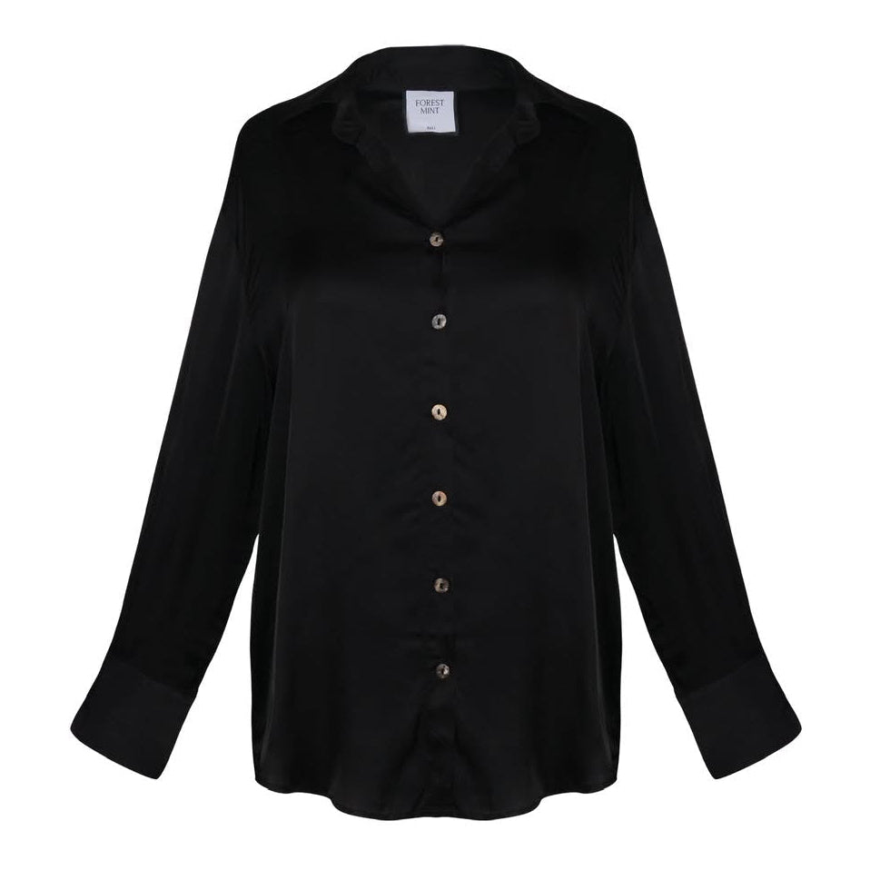 HAILEY VISCOSE SILK SHIRT-BLACK