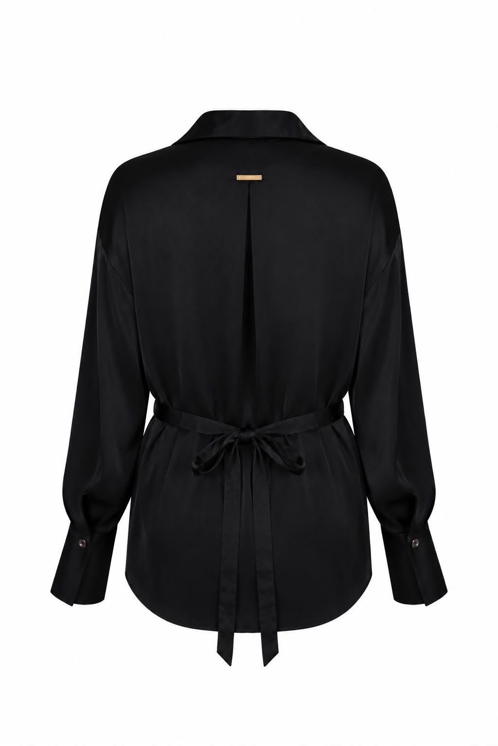 HAILEY VISCOSE SILK SHIRT-BLACK