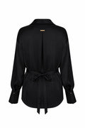 HAILEY VISCOSE SILK SHIRT-BLACK