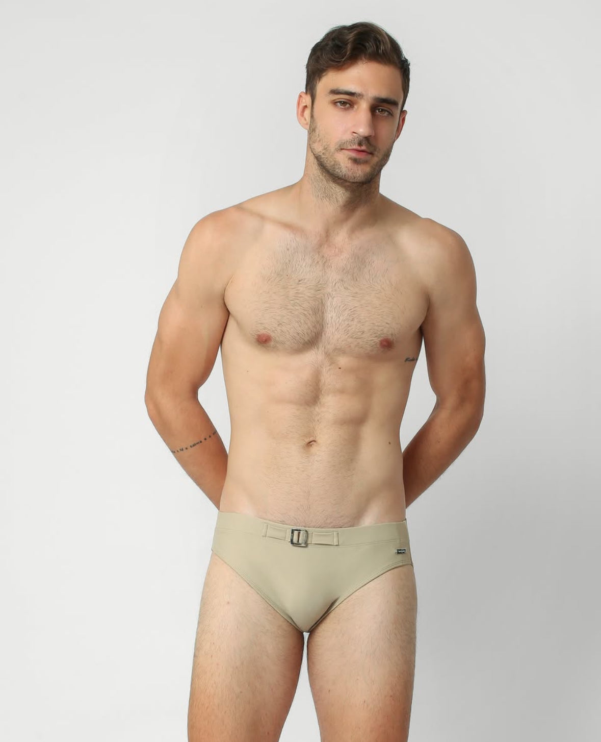 SIGNATURE BUCKLE SWIM BRIEF — SAGE