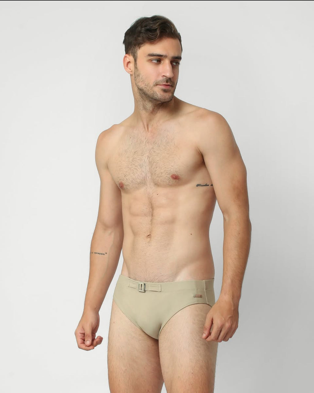 SIGNATURE BUCKLE SWIM BRIEF — SAGE