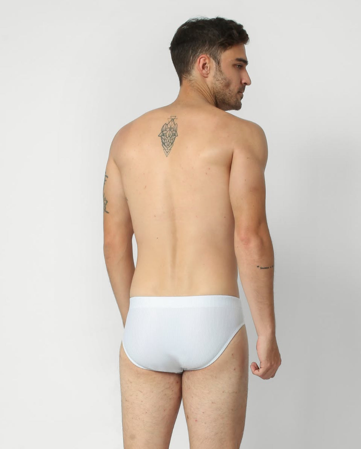 SIGNATURE BUCKLE SWIM BRIEF — WHITE