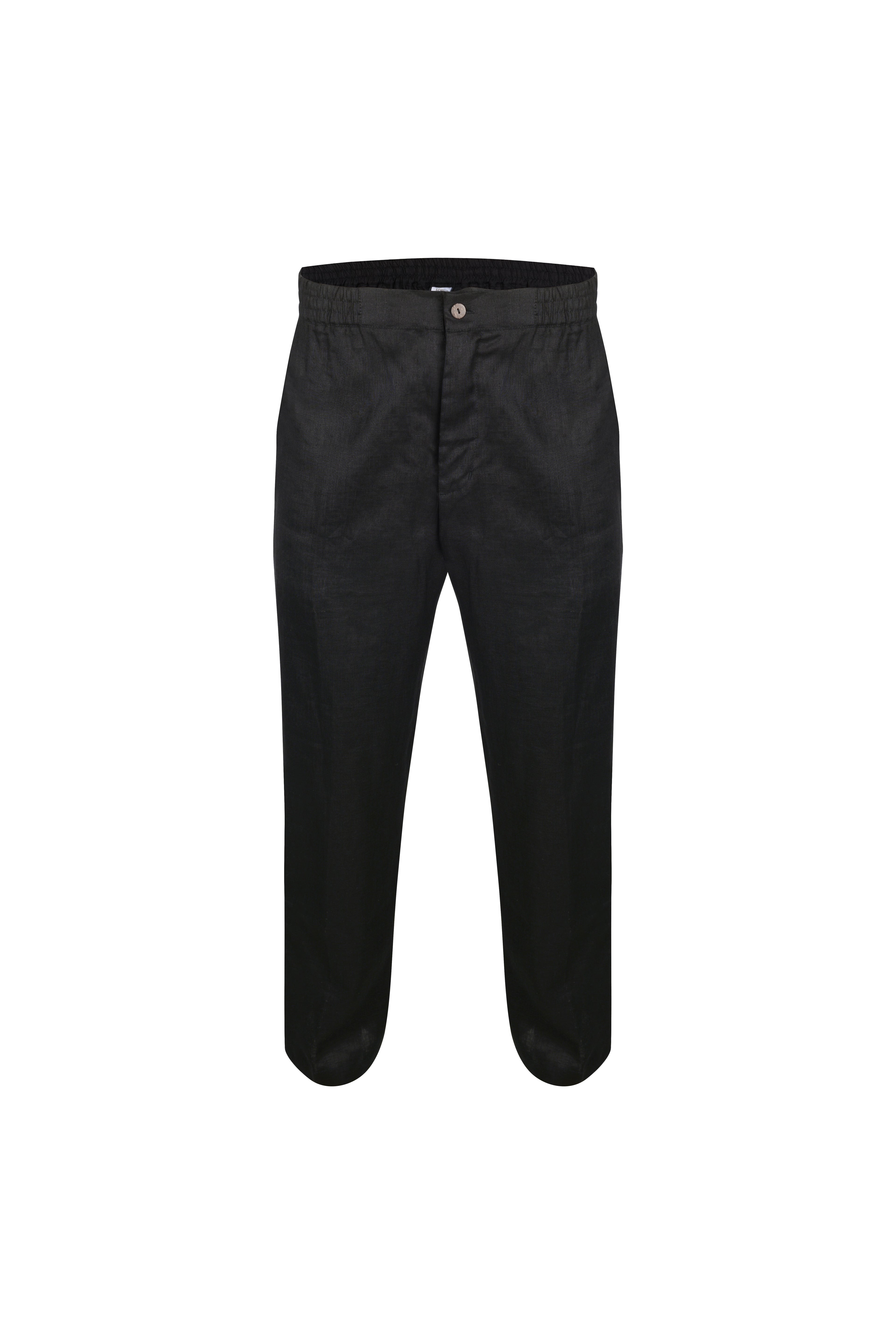 JACKSON LINEN TROUSERS — BLACK
