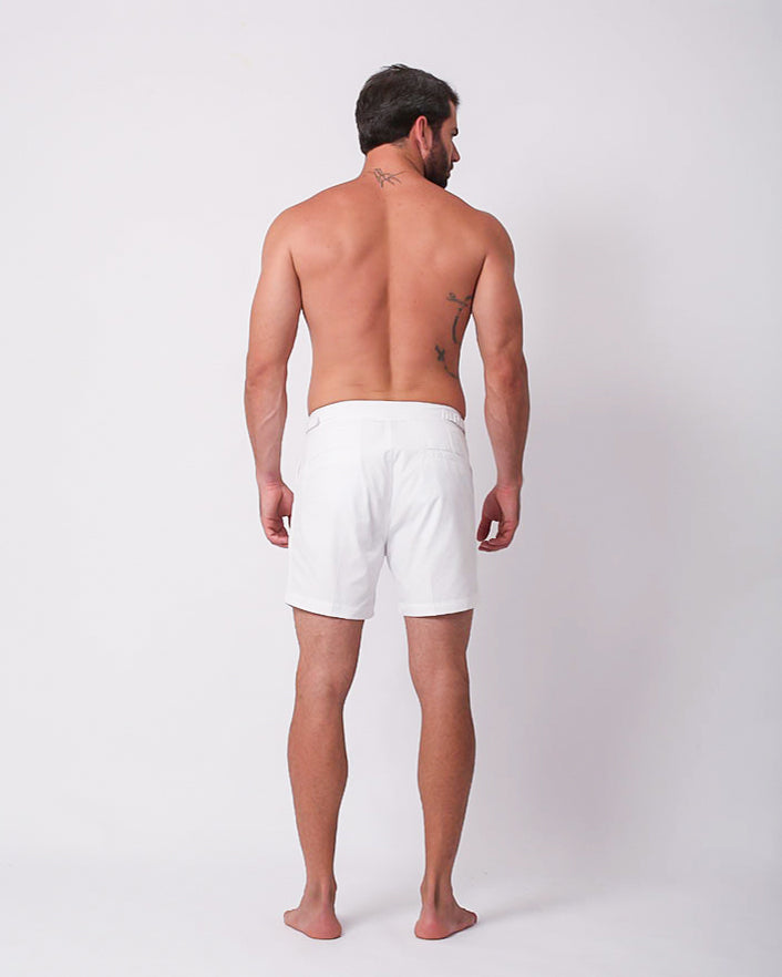 LOUNGE POPLIN SIDE TAB SHORT WHITE