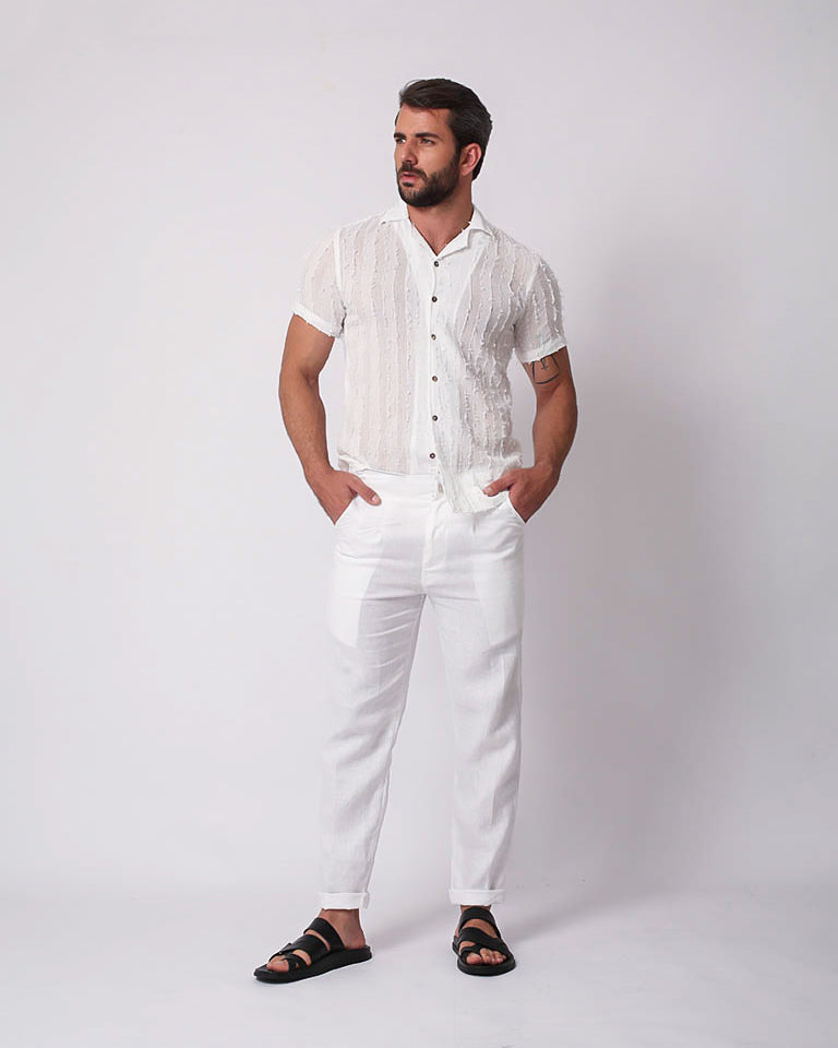 CAMP FRINGE SHIRT WHITE