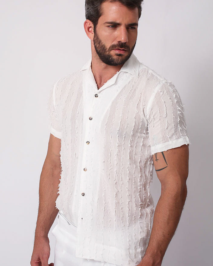 CAMP FRINGE SHIRT WHITE
