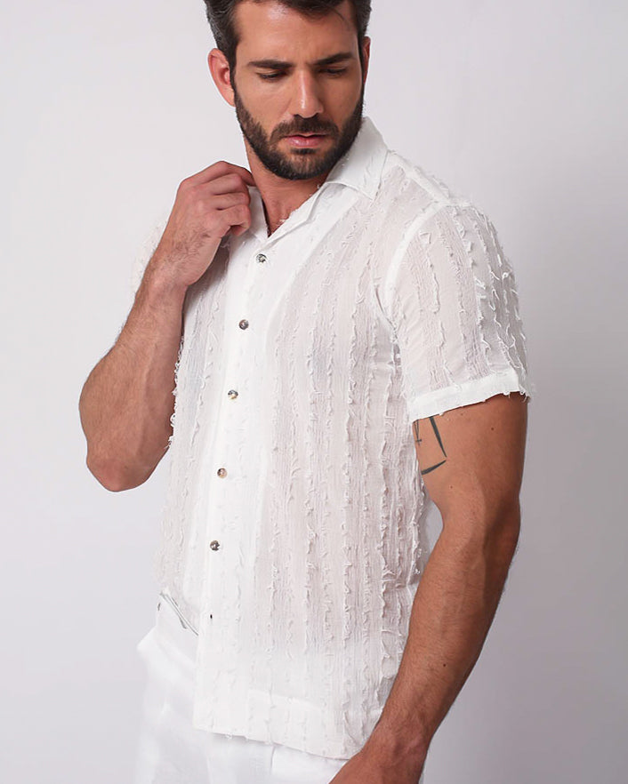 CAMP FRINGE SHIRT WHITE