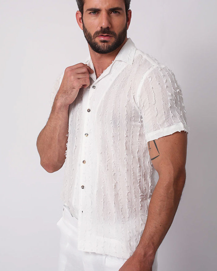 CAMP FRINGE SHIRT WHITE