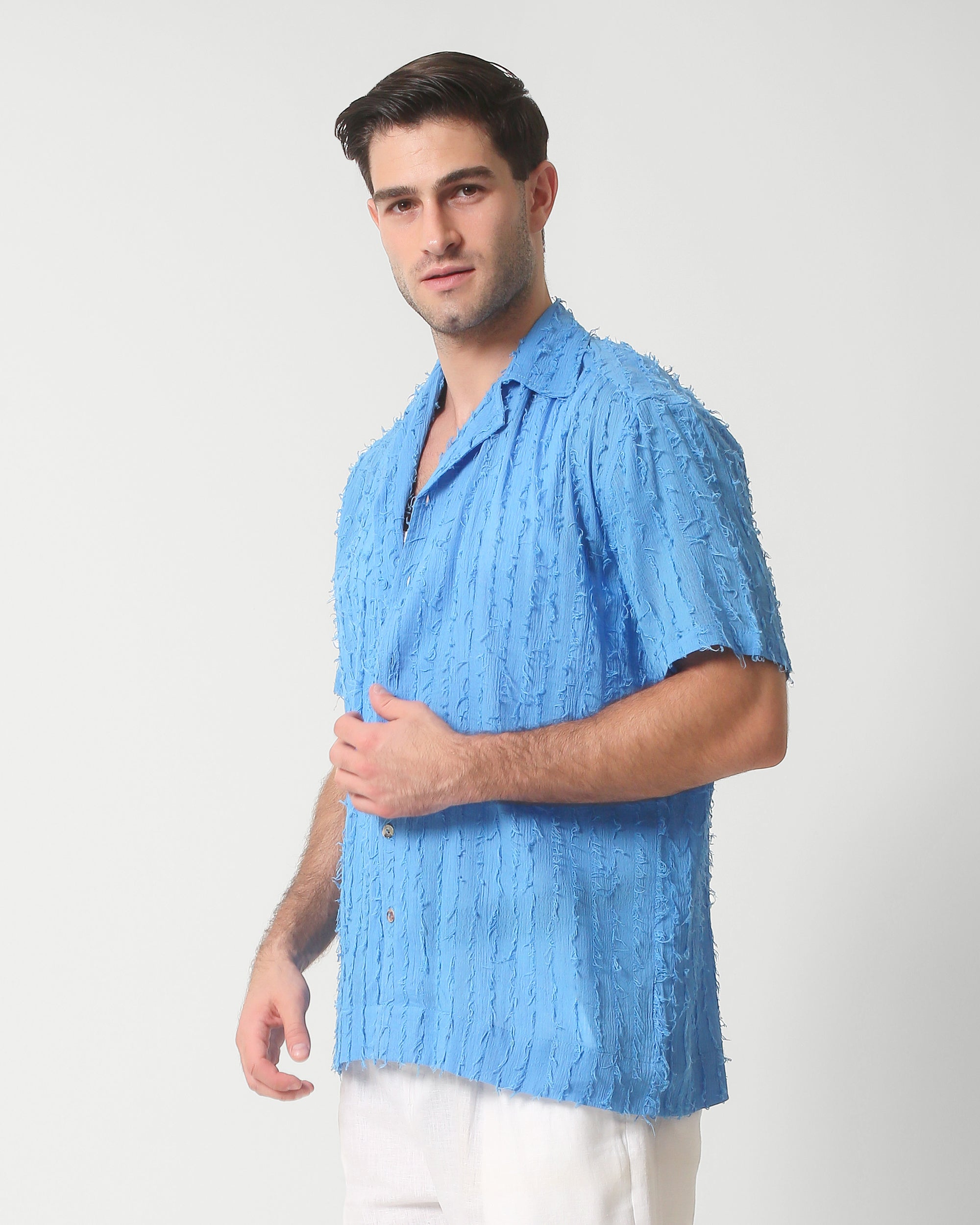 CAMP FRINGE SHIRT AZUR
