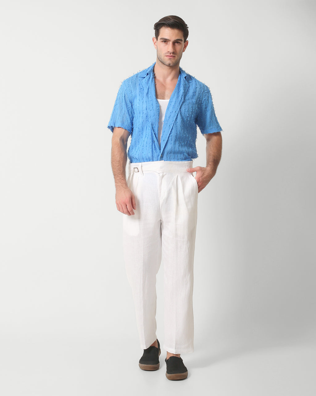 CAMP FRINGE SHIRT AZUR