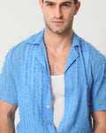 CAMP FRINGE SHIRT AZUR