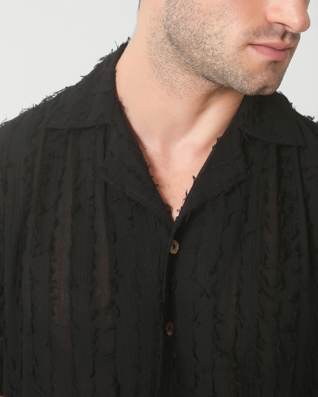 CAMP FRINGE SHIRT BLACK
