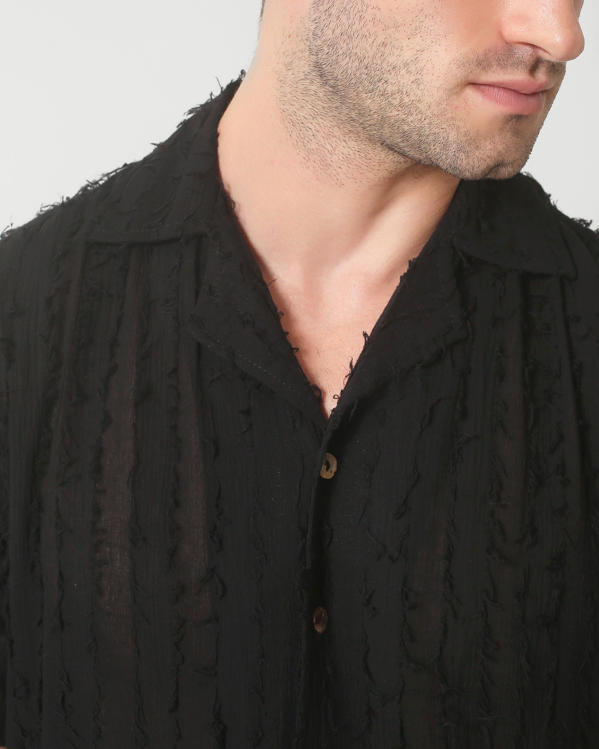 CAMP FRINGE SHIRT BLACK