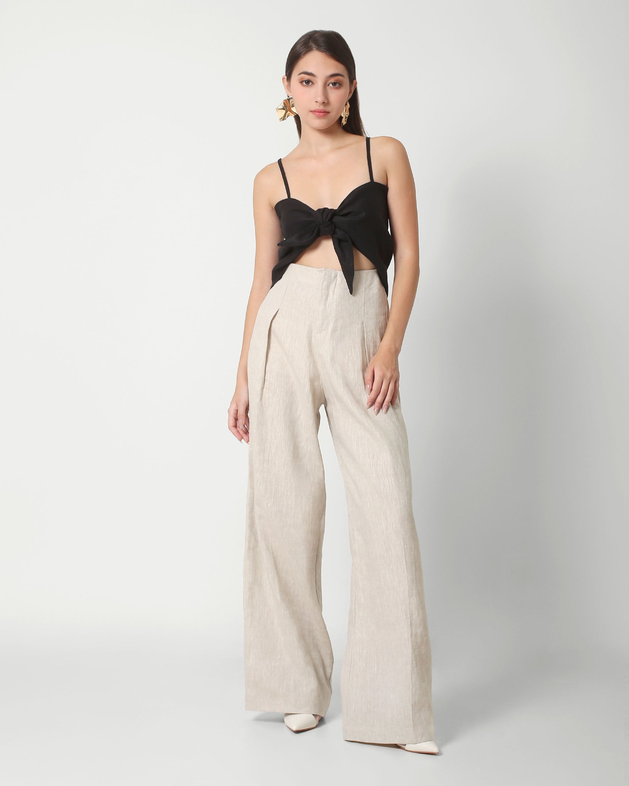 MAXMARA LINEN PANTS — NATURAL