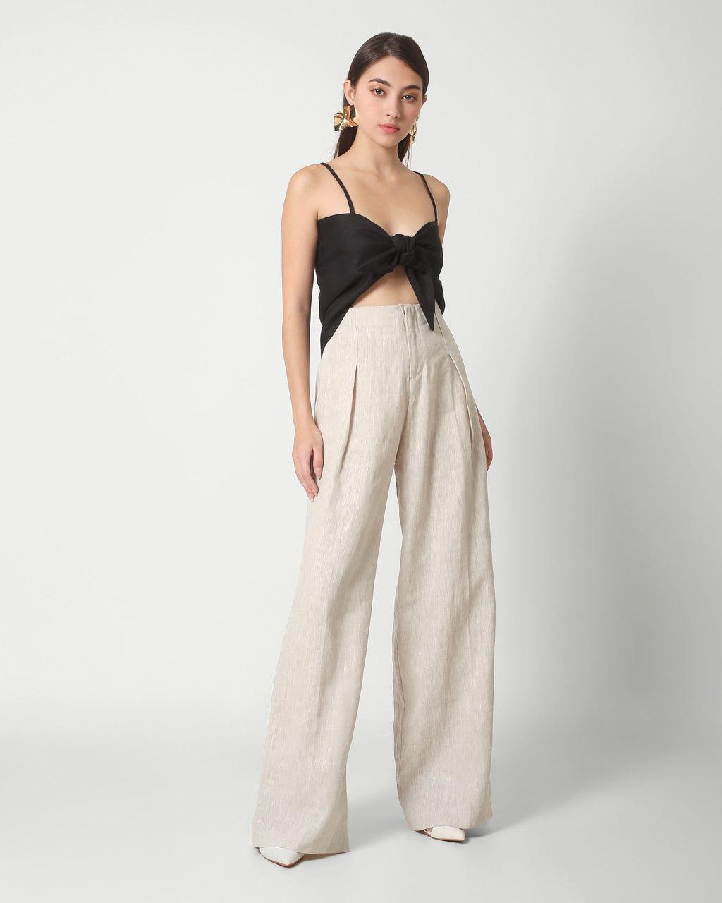 MAXMARA LINEN PANTS — NATURAL