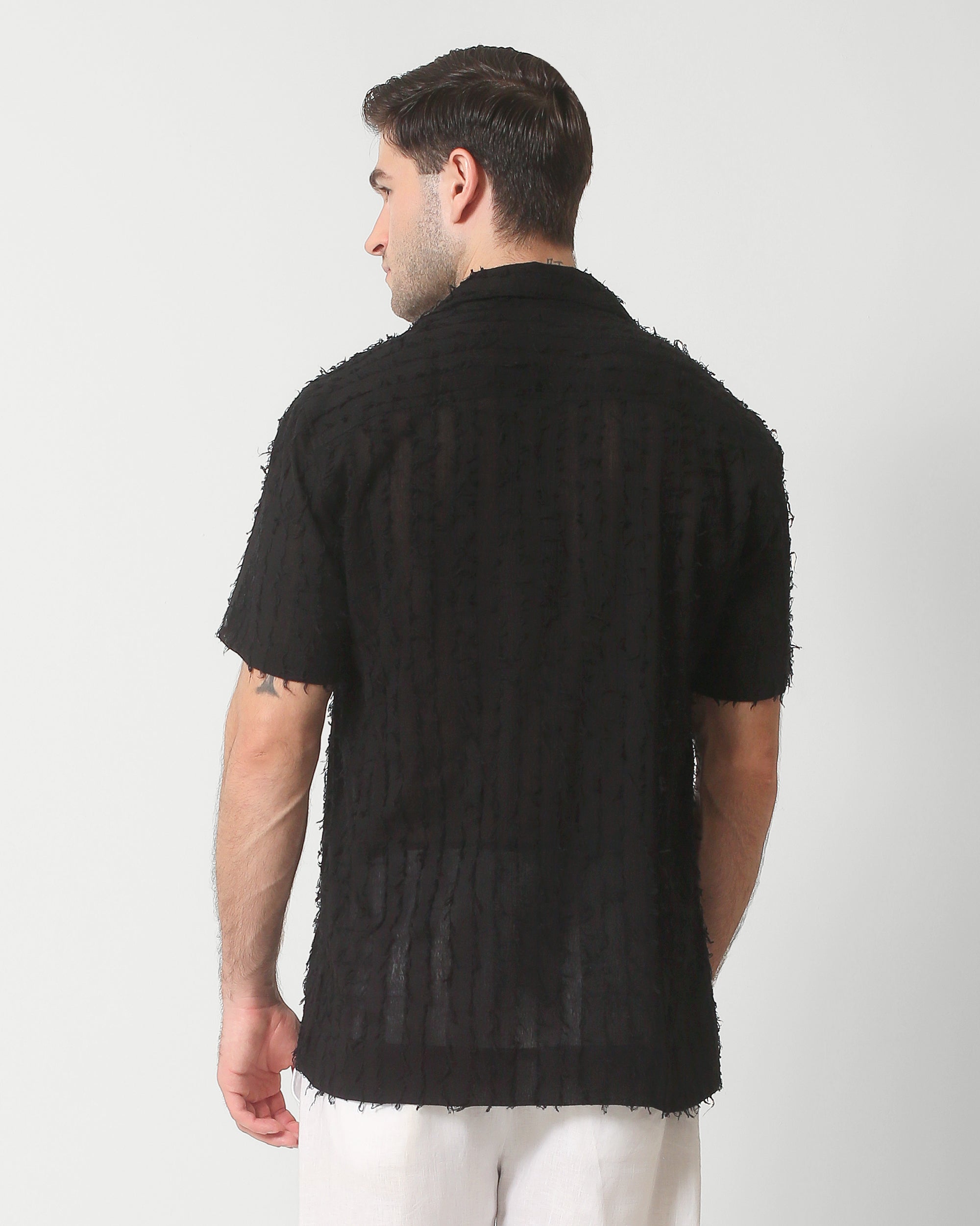 CAMP FRINGE SHIRT BLACK