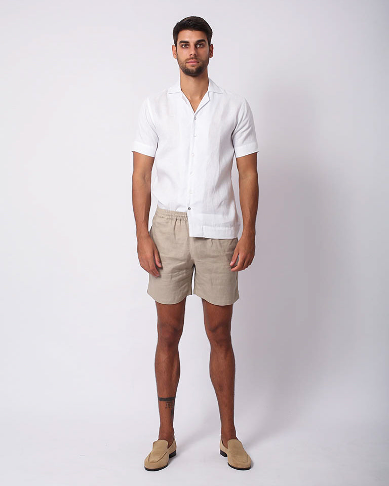 CAMP COLLAR  LINEN WHITE