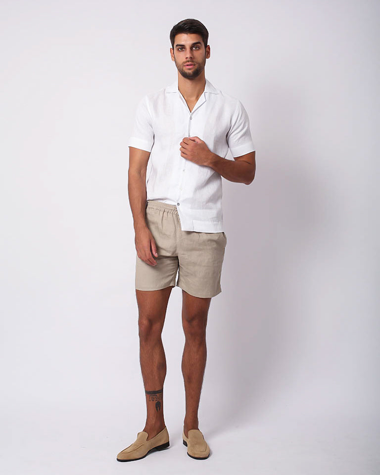 CAMP COLLAR  LINEN WHITE