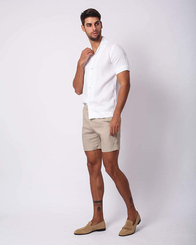 CAMP COLLAR  LINEN WHITE