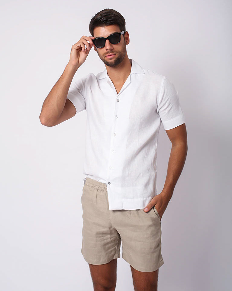 CAMP COLLAR  LINEN WHITE