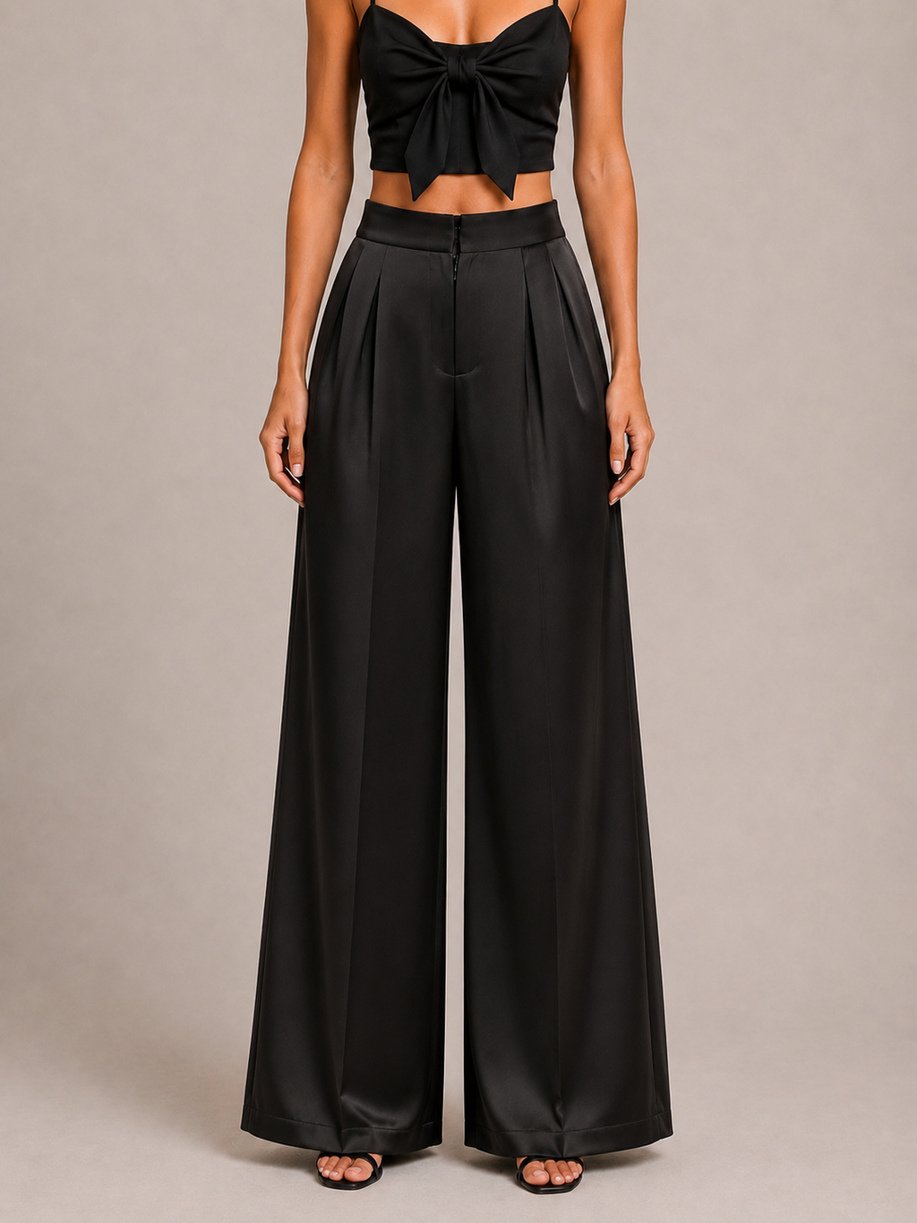 MAXMARA VISCOSE SILK PANTS - BLACK