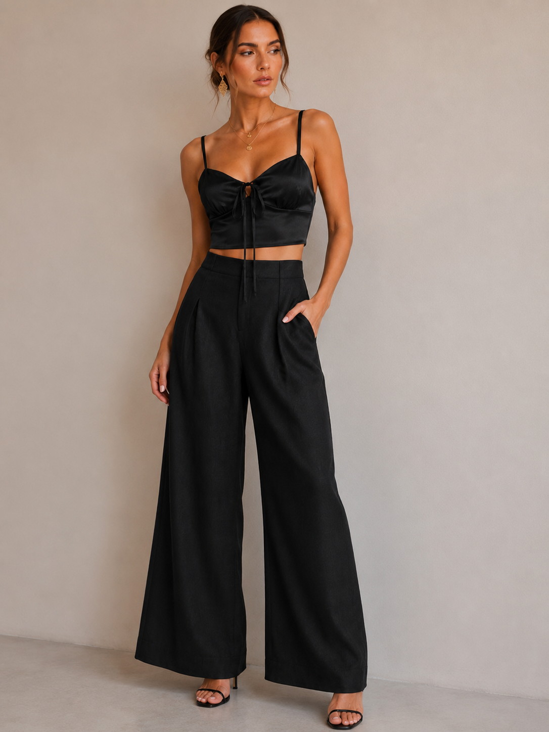 MAXMARA LINEN PANTS - BLACK