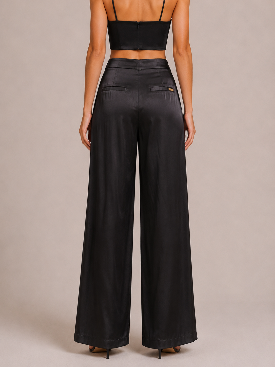 MAXMARA VISCOSE SILK PANTS - BLACK