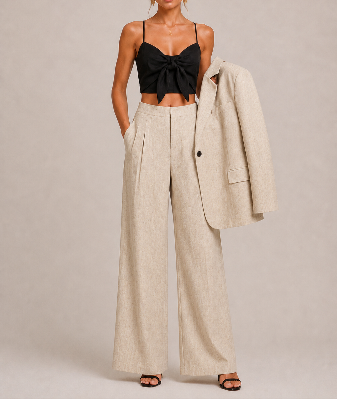 MAXMARA LINEN PANTS — NATURAL