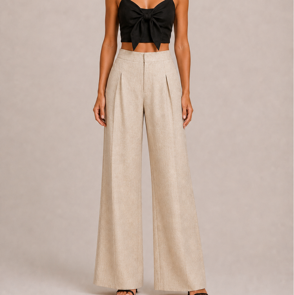 MAXMARA LINEN PANTS — NATURAL