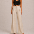 MAXMARA LINEN PANTS — NATURAL