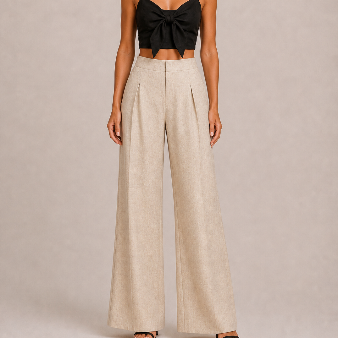 MAXMARA LINEN PANTS — NATURAL